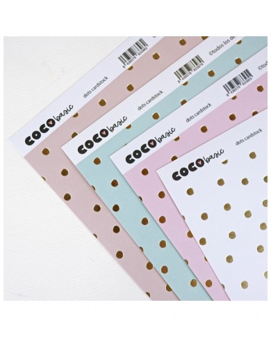 Papel especial topos dorados Rosa