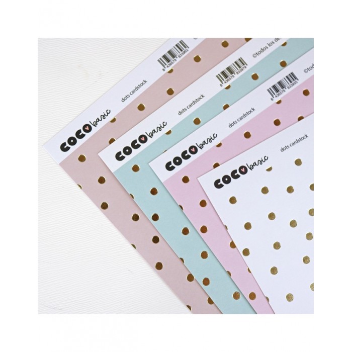 Papel especial topos dorados Rosa