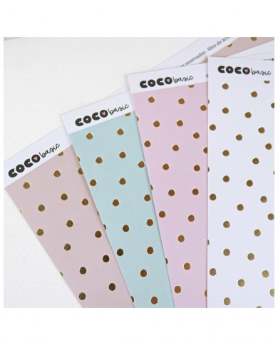 Papel especial topos dorados Rosa