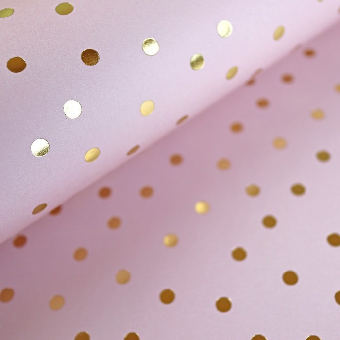Papel especial topos dorados Rosa