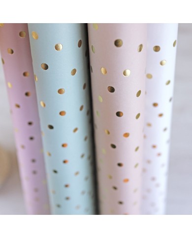 Papel especial topos dorados Rosa