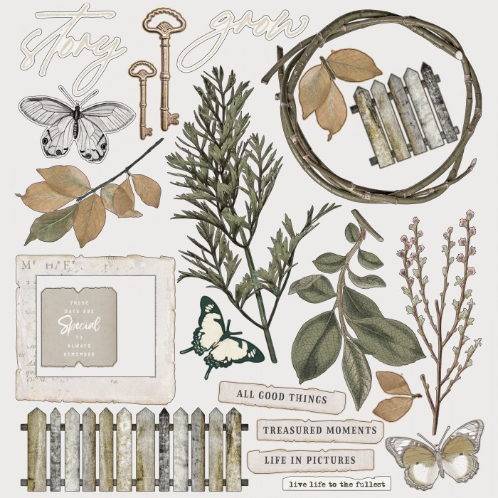 Colección de Paples + 2 hojas de recortables  Vintage Artistry Essentials – 30x30