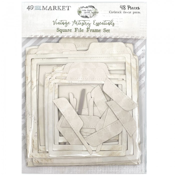 Vintage Artistry Essentials – Square File Frame Set 48 piezas VAE-33690