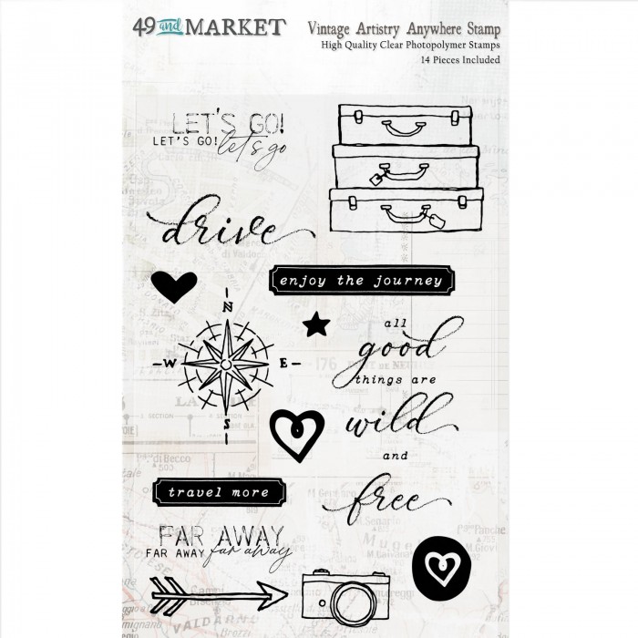 Sellos Vintage Artistry Anywhere Stamp Set- 49 and Market VTA-34512